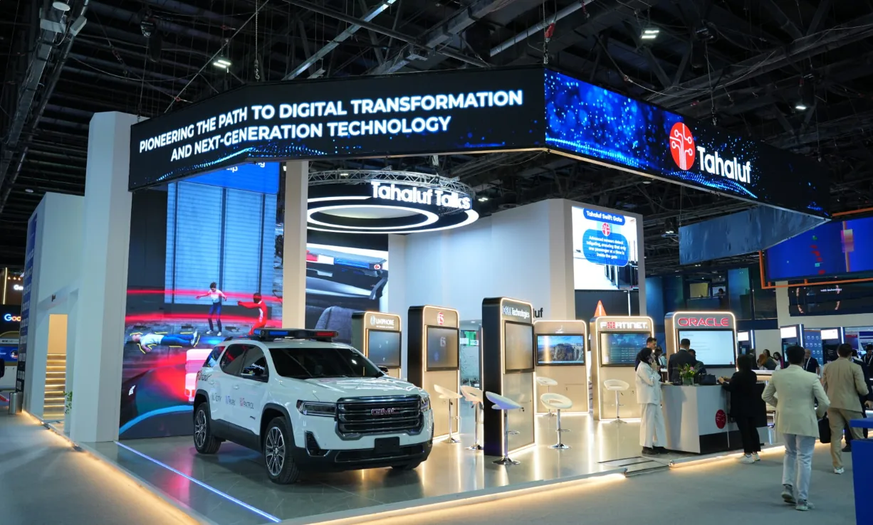 Tahaluf Al Emarat exhibition stand at GITEX Global 2025, Dubai World Trade Centre, built by Nova Elite