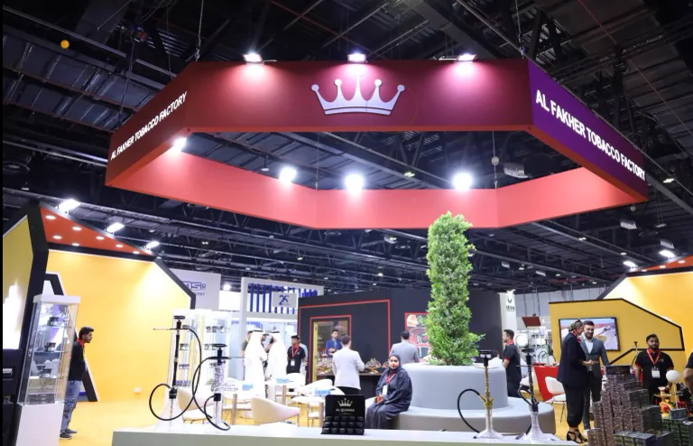 Al Fakher exhibition stand at World Tobacco Middle East 2025, Dubai World Trade Centre, built by Nova Elite