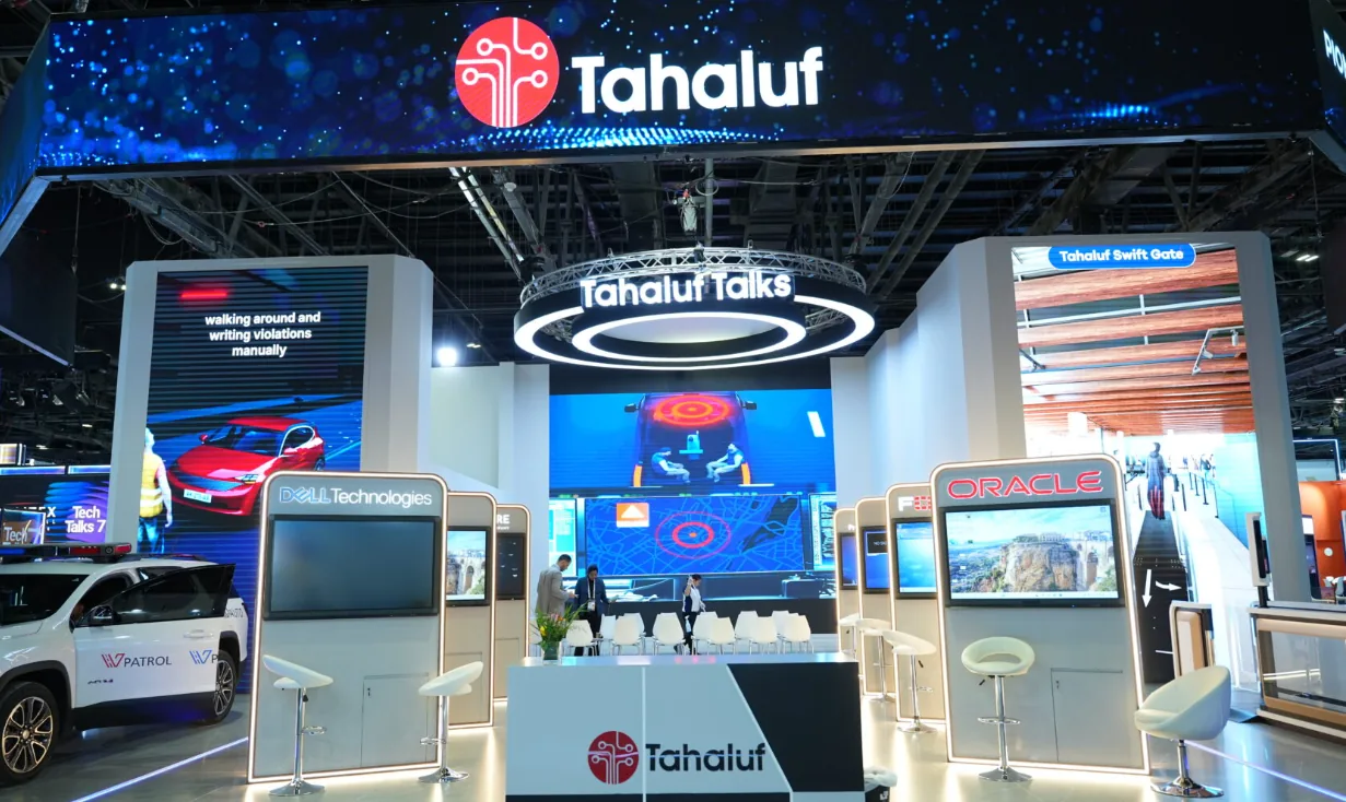 Tahaluf Al Emarat exhibition stand at GITEX Global 2025, Dubai World Trade Centre, built by Nova Elite
